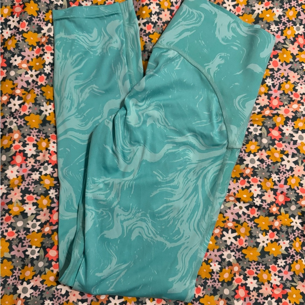 Gymshark Teal Marble Pattern Leggings